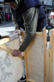 klipklap Infostand aufbauen